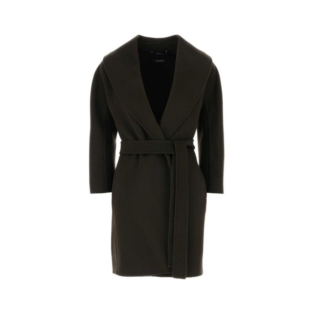 S Maxmara Women Dark Brown Wool Messi Coat